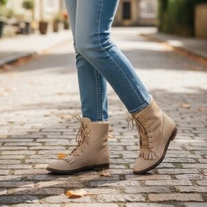 NWOT Brother Vellies Leather Mid-Calf‎ Combat Boots, Size 7